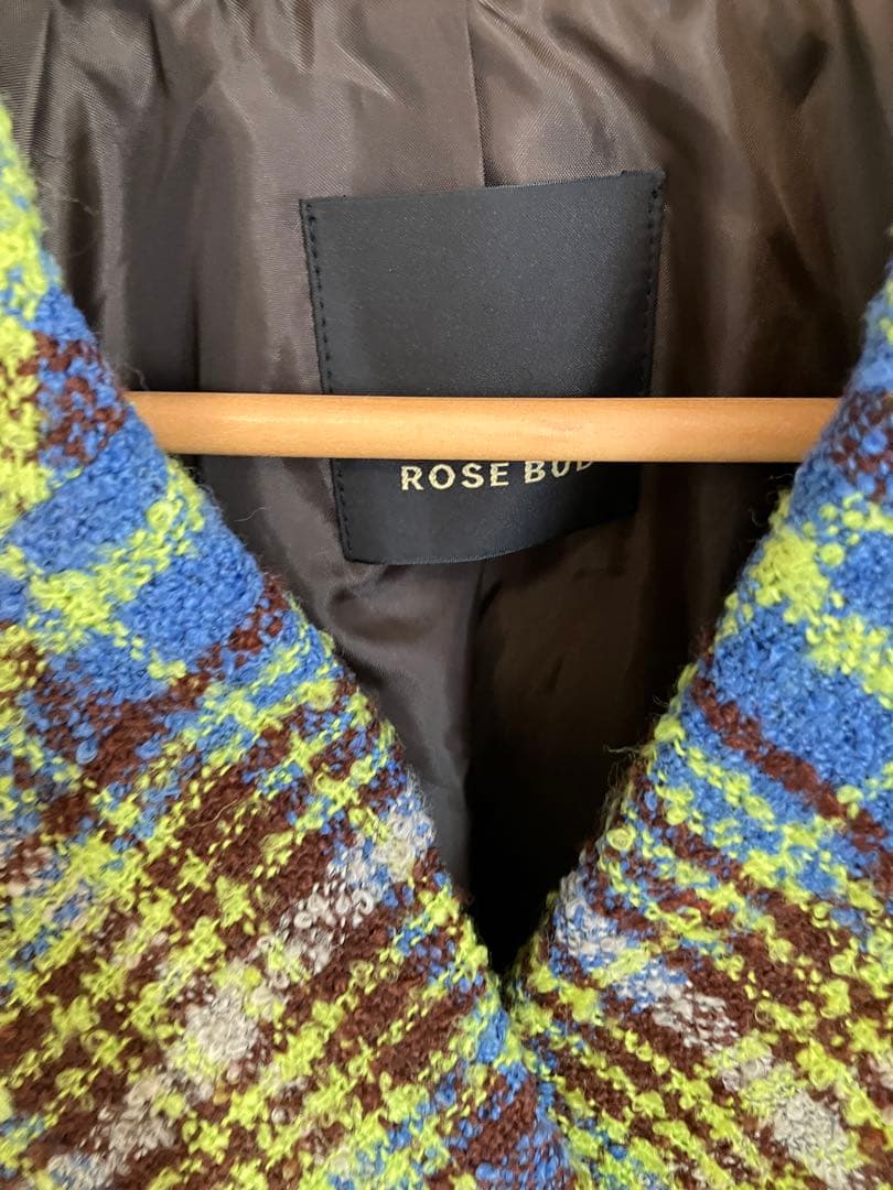 今期美品！ローズバッド　シャギーチェックコート