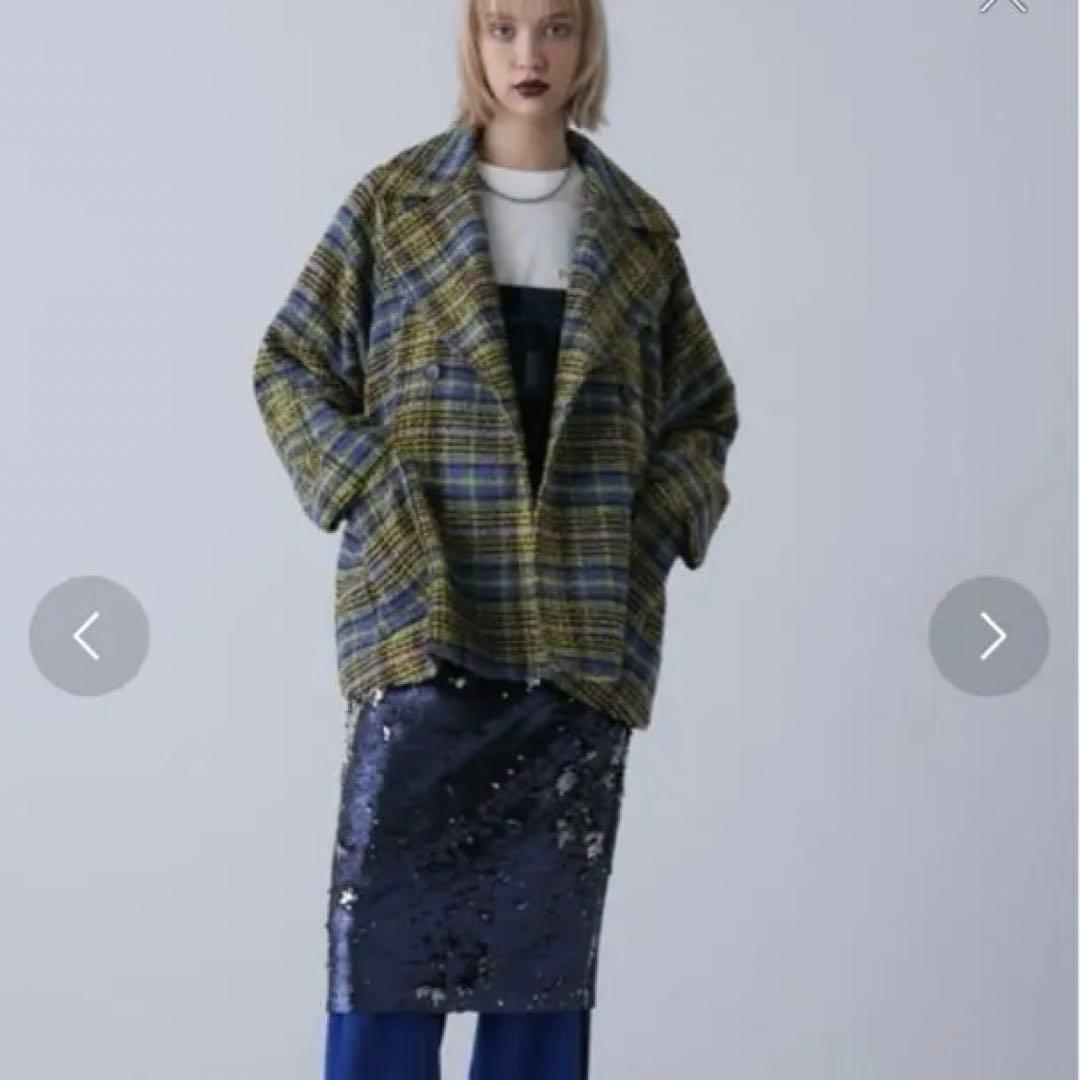 今期美品！ローズバッド　シャギーチェックコート