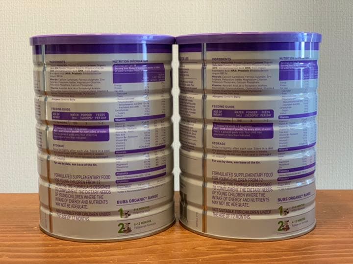 bubs organic 粉ミルク ステップ3 / 800g × 2缶