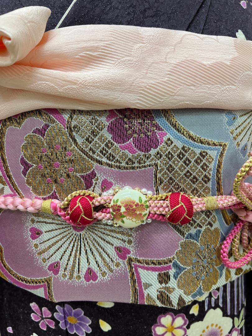 振り袖　フルセット　別誂長襦袢　薄紫　成人式　長尺袋帯　金彩加工　銀通し　743