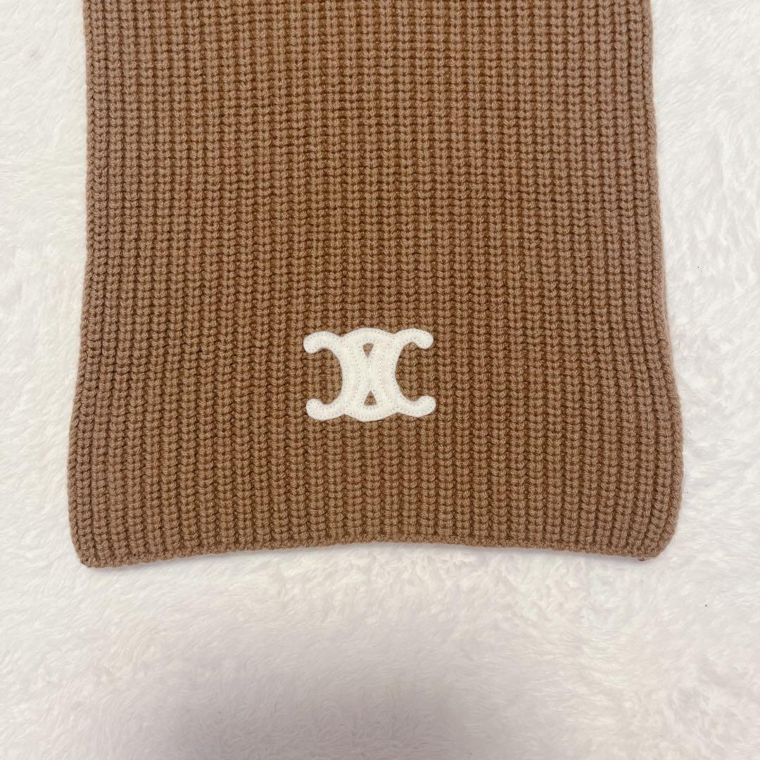 CELINE セリーヌ トリオンフ マフラー カシミヤ ウール ブラウン