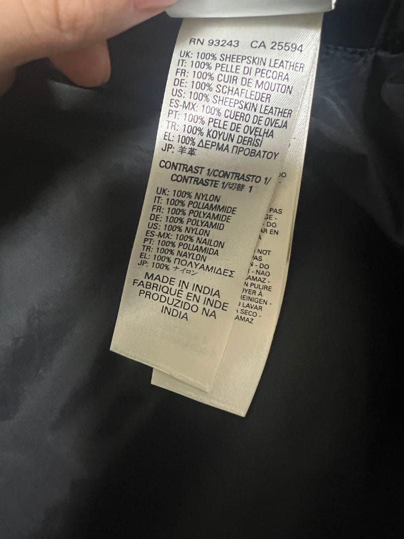 DIESEL ディーゼル 羊革 袖レザー切替 ジャケット スタジャン　黒 L