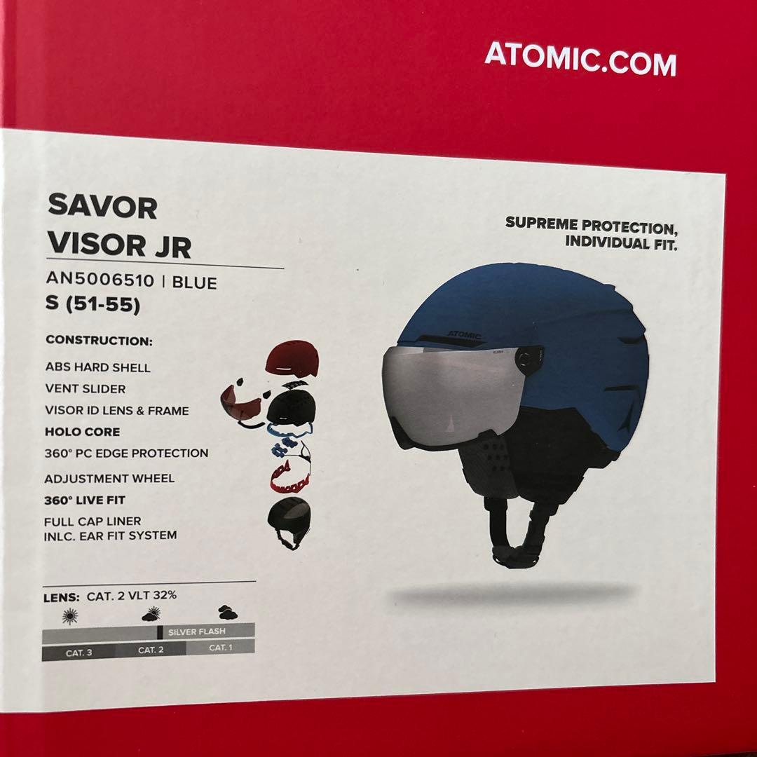 ATOMIC スキー ヘルメット Sサイズ　バイザー付き　キッズ