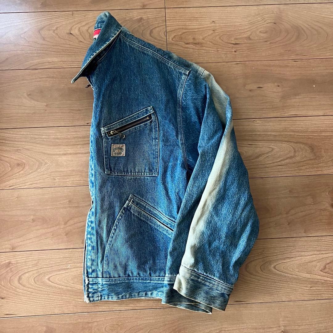 ◉ USA製 ポロカントリー デニムジャケット 裏地チェックL Lee91-B