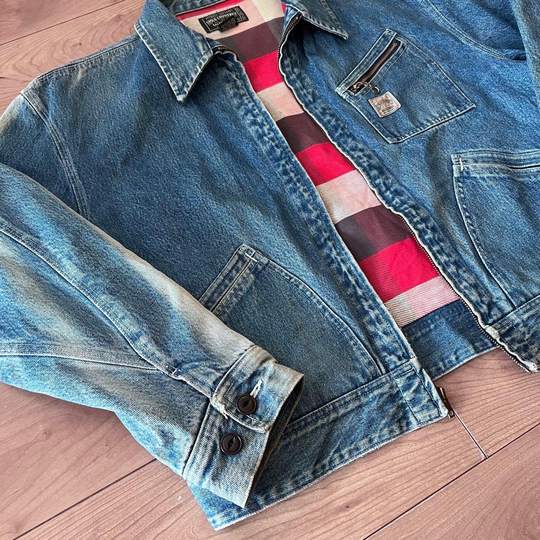 ◉ USA製 ポロカントリー デニムジャケット 裏地チェックL Lee91-B