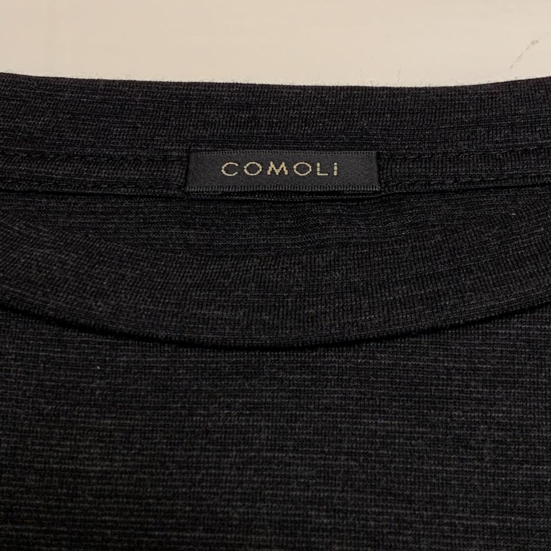 COMOLI サマーウール長袖クルー チャコール 24SS 2