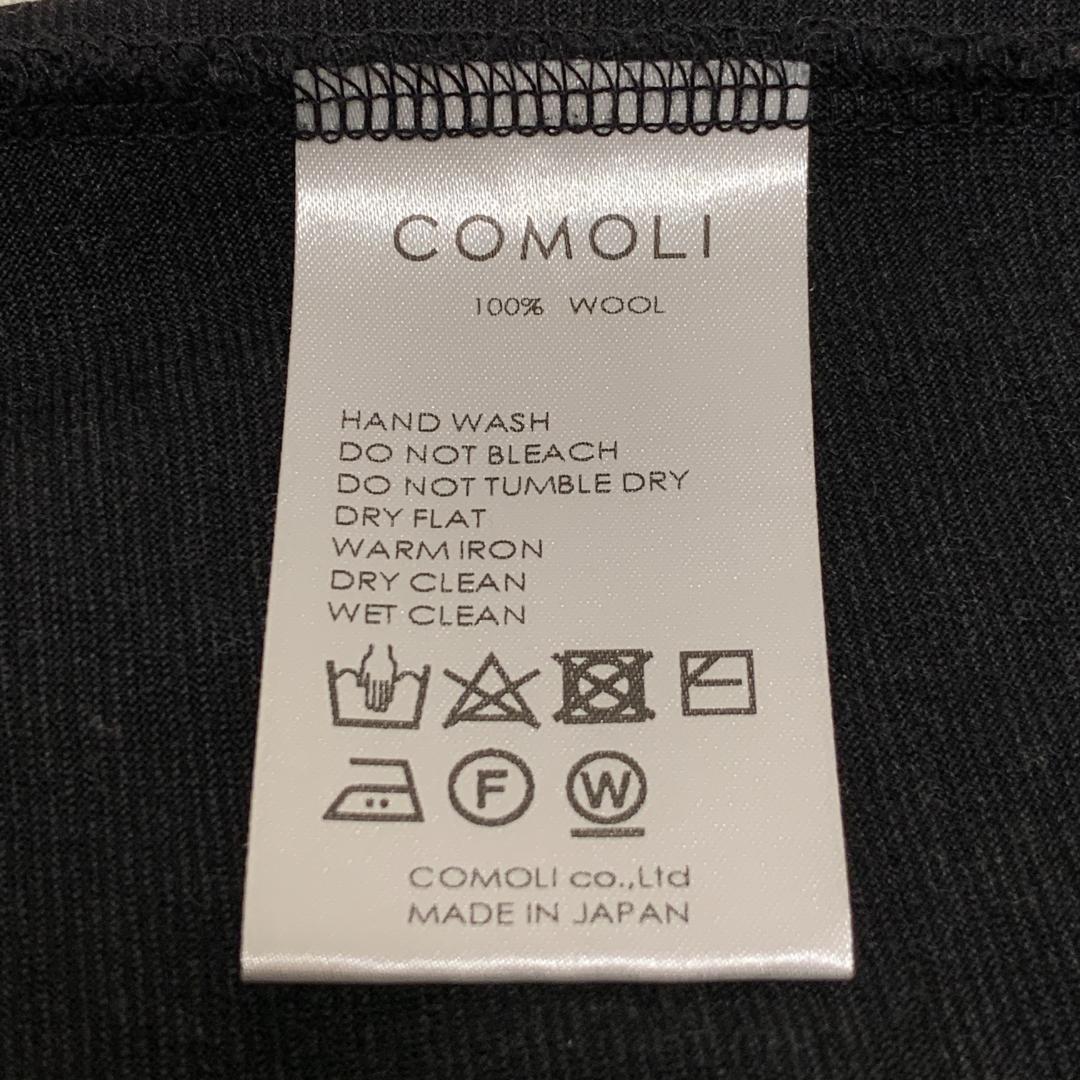 COMOLI サマーウール長袖クルー チャコール 24SS 2
