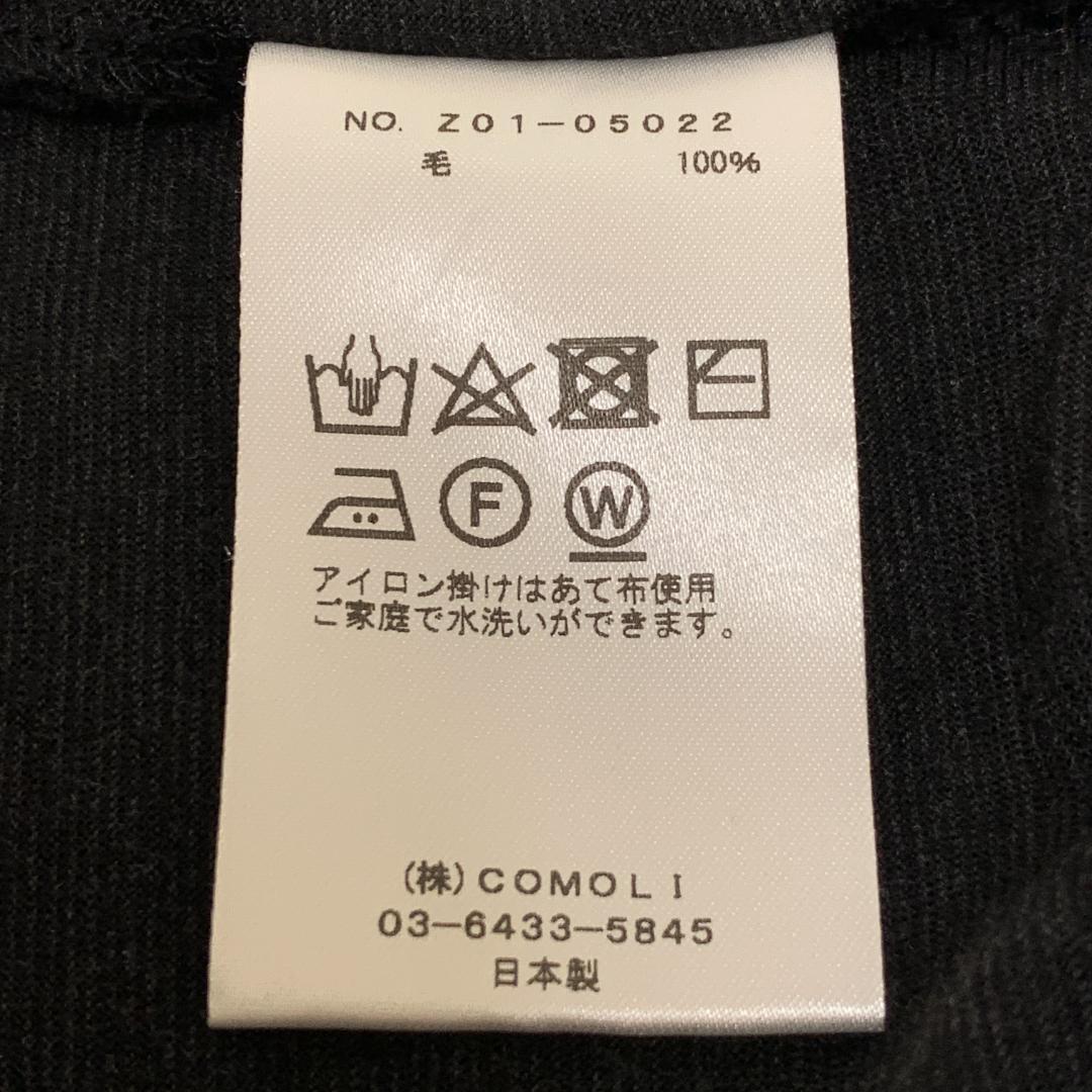 COMOLI サマーウール長袖クルー チャコール 24SS 2