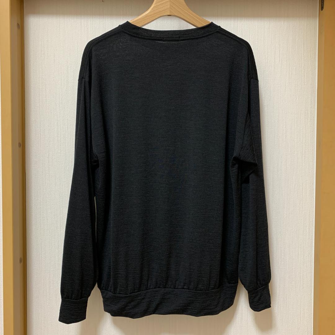 COMOLI サマーウール長袖クルー チャコール 24SS 2