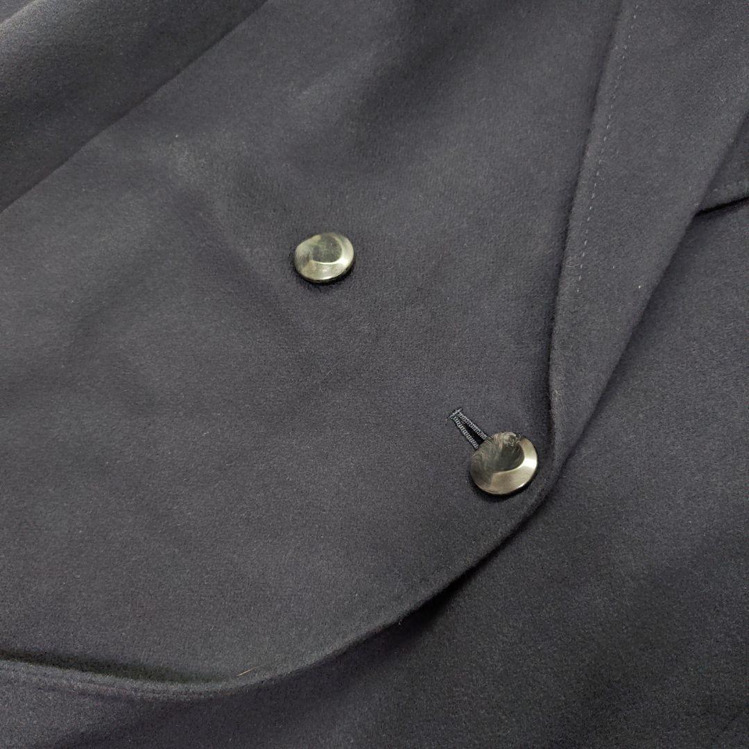 【カシミヤ100%】ダブルブレストロングコート エンチャリオット チェスター紺色