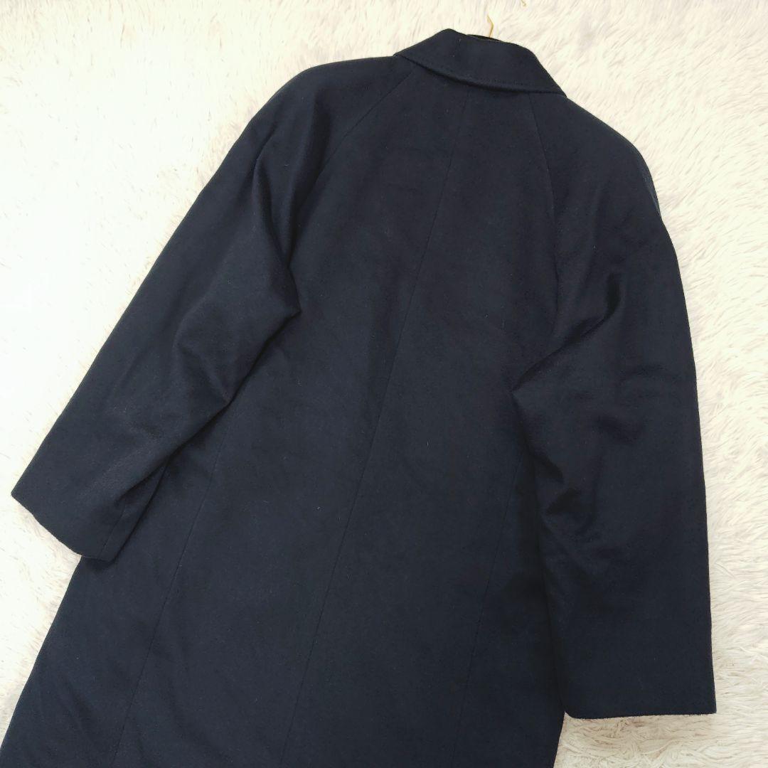 【カシミヤ100%】ダブルブレストロングコート エンチャリオット チェスター紺色