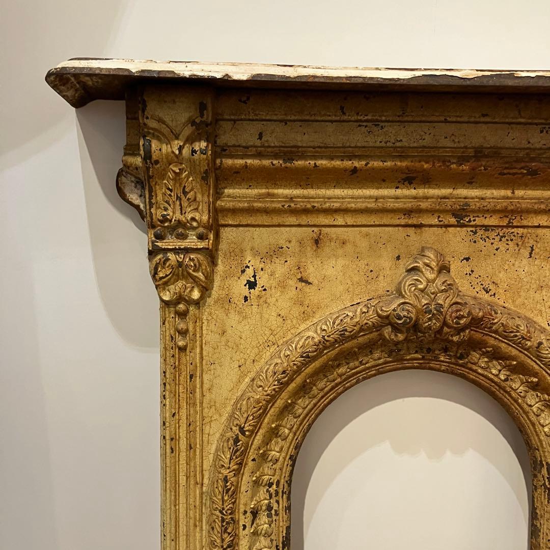 アンティーク　白マントルピース　鉄製