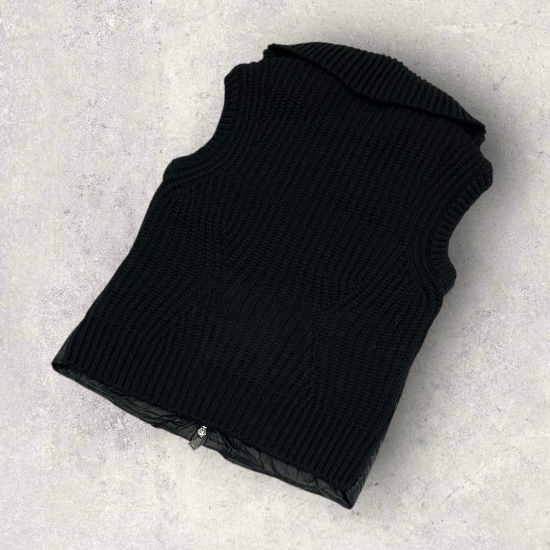 12092【美品・QR鑑定済み】モンクレール　ニット × ダウンベスト　黒