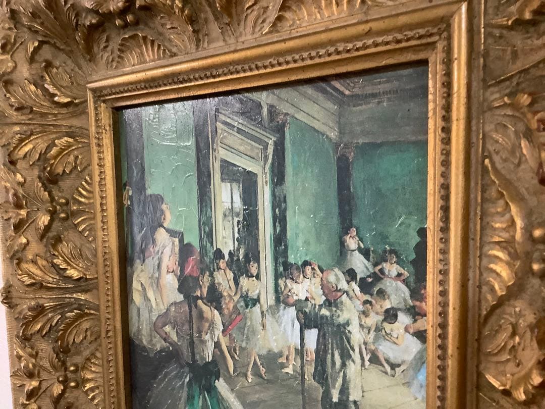 エドガー　ドガ Edgar Degasバレエ教室 複製画 額付き　バレリーナ油絵