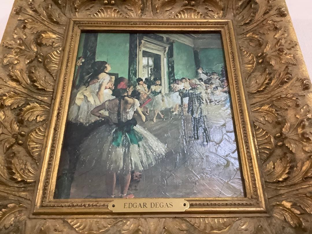 エドガー　ドガ Edgar Degasバレエ教室 複製画 額付き　バレリーナ油絵