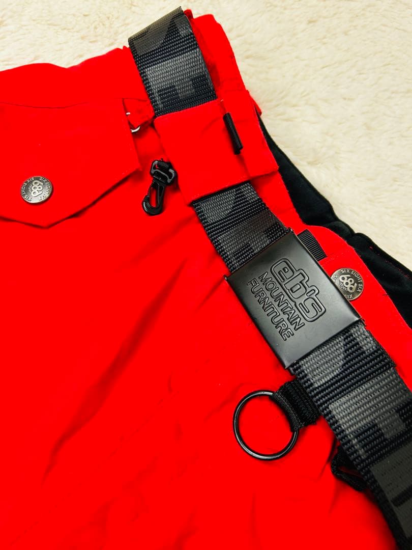 686 six eight six スノーボードウエア パンツ M 赤　スノボ