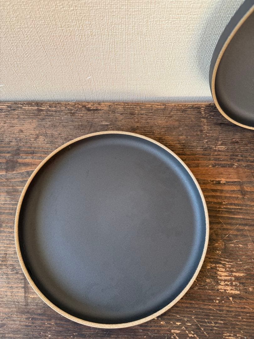 HASAMI PORCELAIN ダークグレー2枚セット22センチ　黒　マット