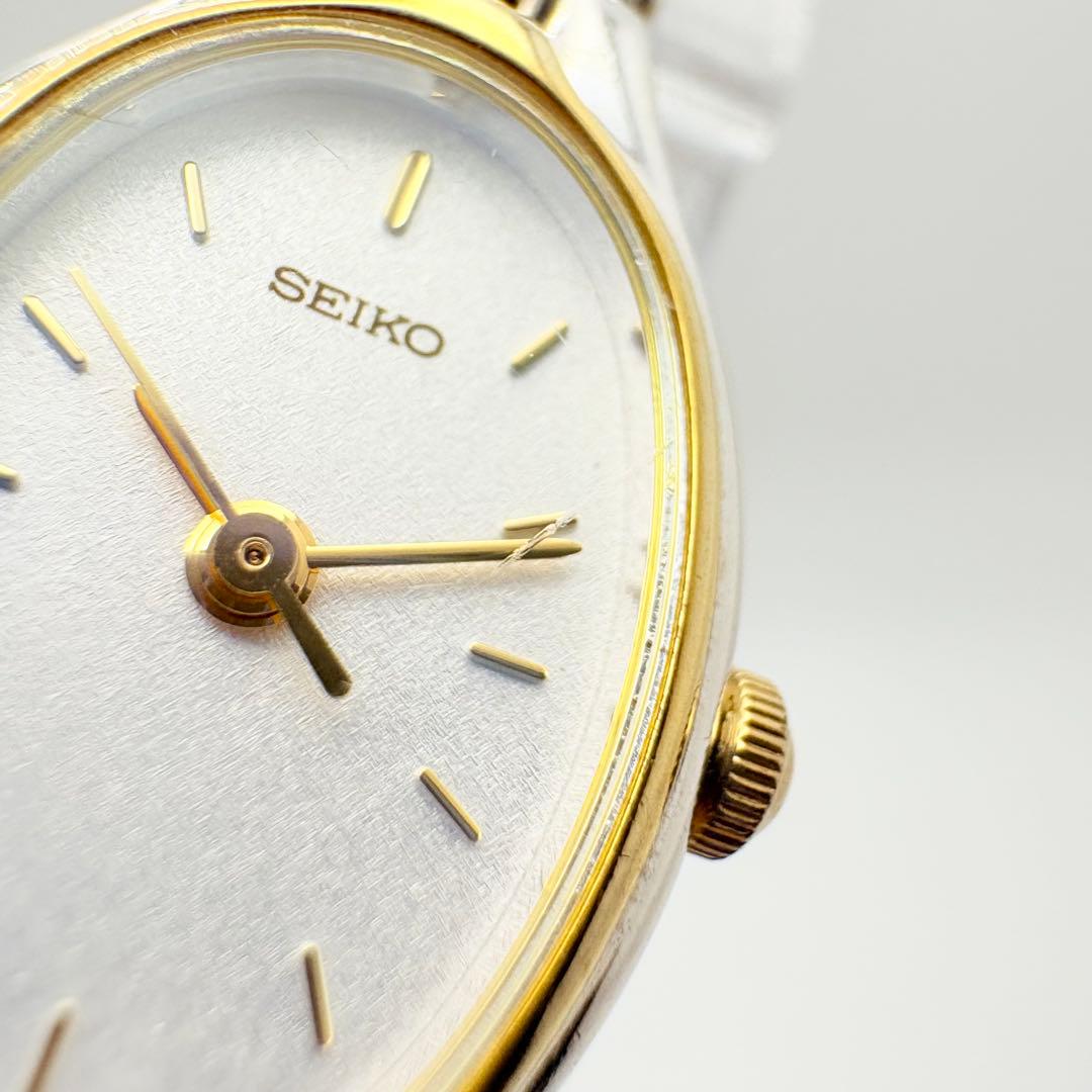 美品 新品電池 SEIKO セイコー 腕時計 コンビカラー レディース オーバル