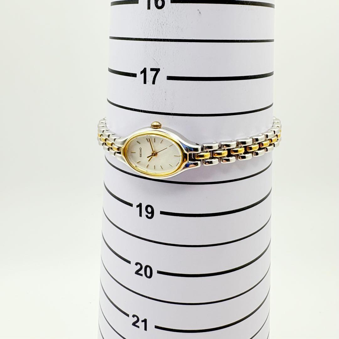 美品 新品電池 SEIKO セイコー 腕時計 コンビカラー レディース オーバル