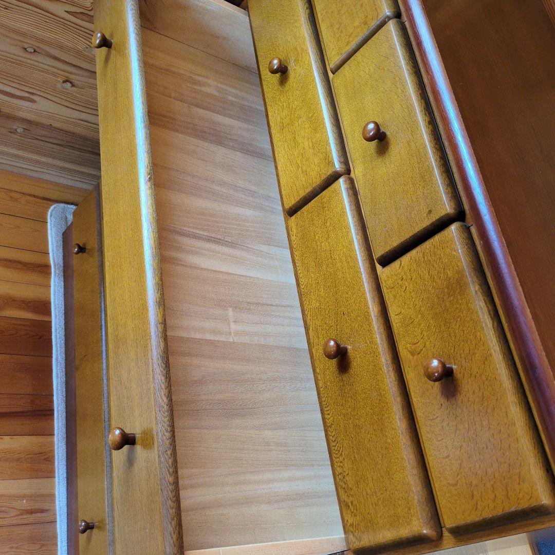 【レトロ味わい深いお引き取り発送対応】木製チェスト 10引き出し ウッドカラー