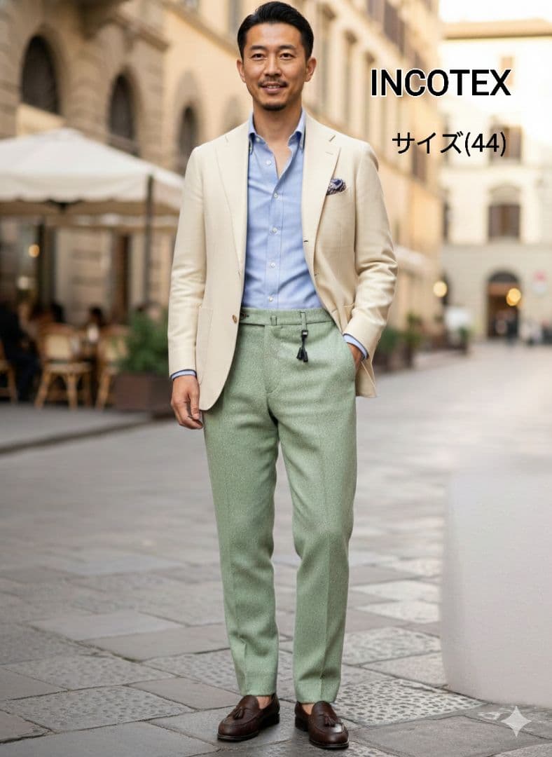 美品 INCOTEX インコテックス 35型ウールスラックス