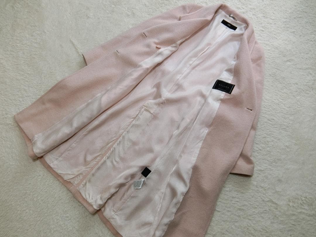 イネド　アンゴラウール　ベルテッド　美ライン　コート　スモーキーピンク　９