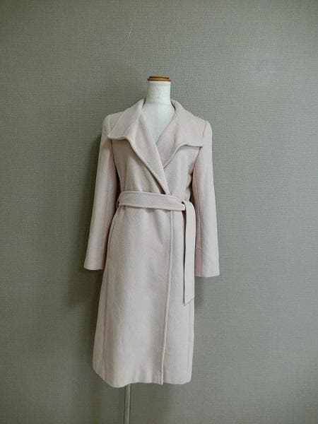 イネド　アンゴラウール　ベルテッド　美ライン　コート　スモーキーピンク　９