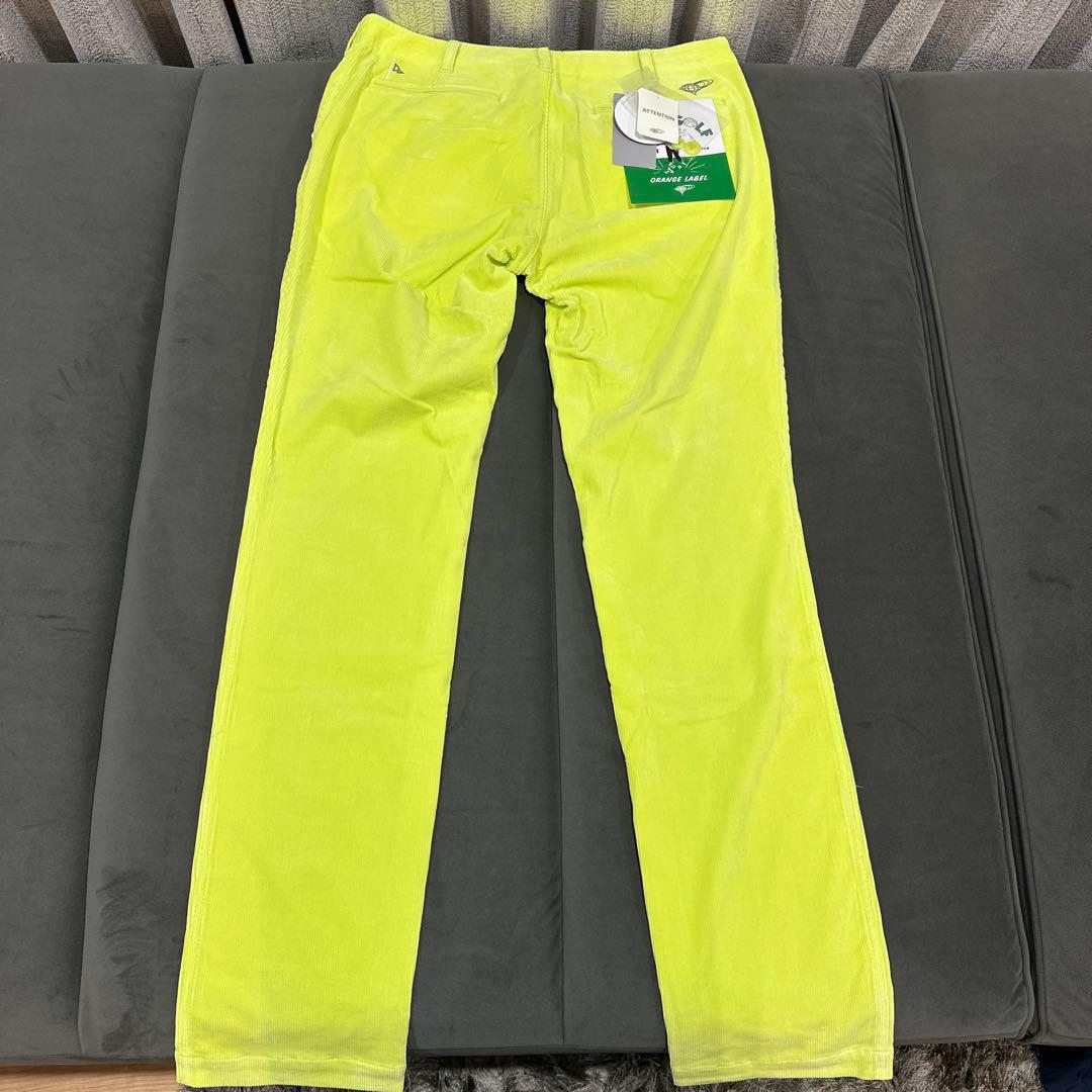 新品‼️【BEAMS GOLF】蛍光イエロー メンズゴルフパンツ　L