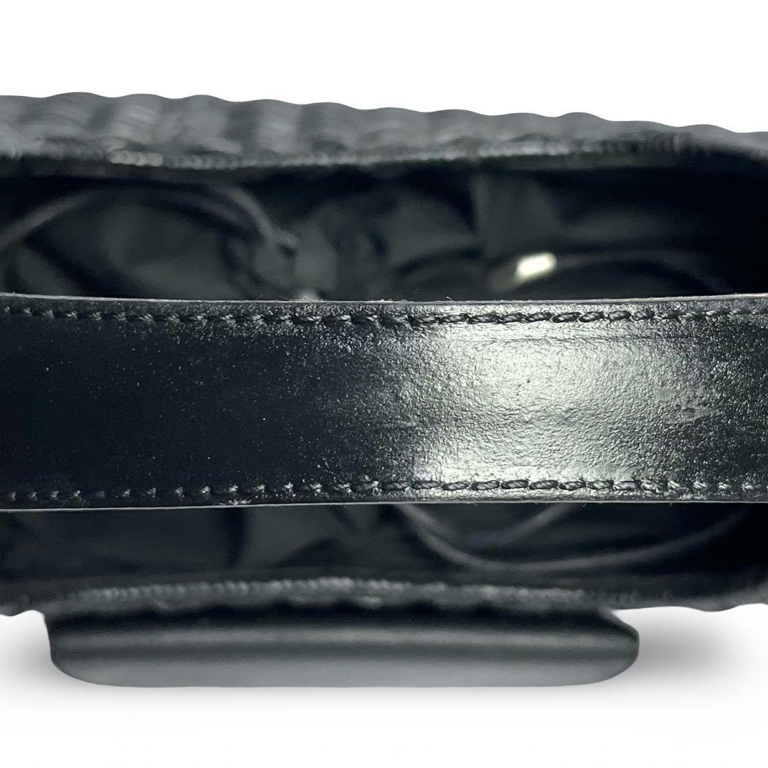 なたけ♪美品✨ポールカ ラタン かごバッグ ハンドバッグ 黒