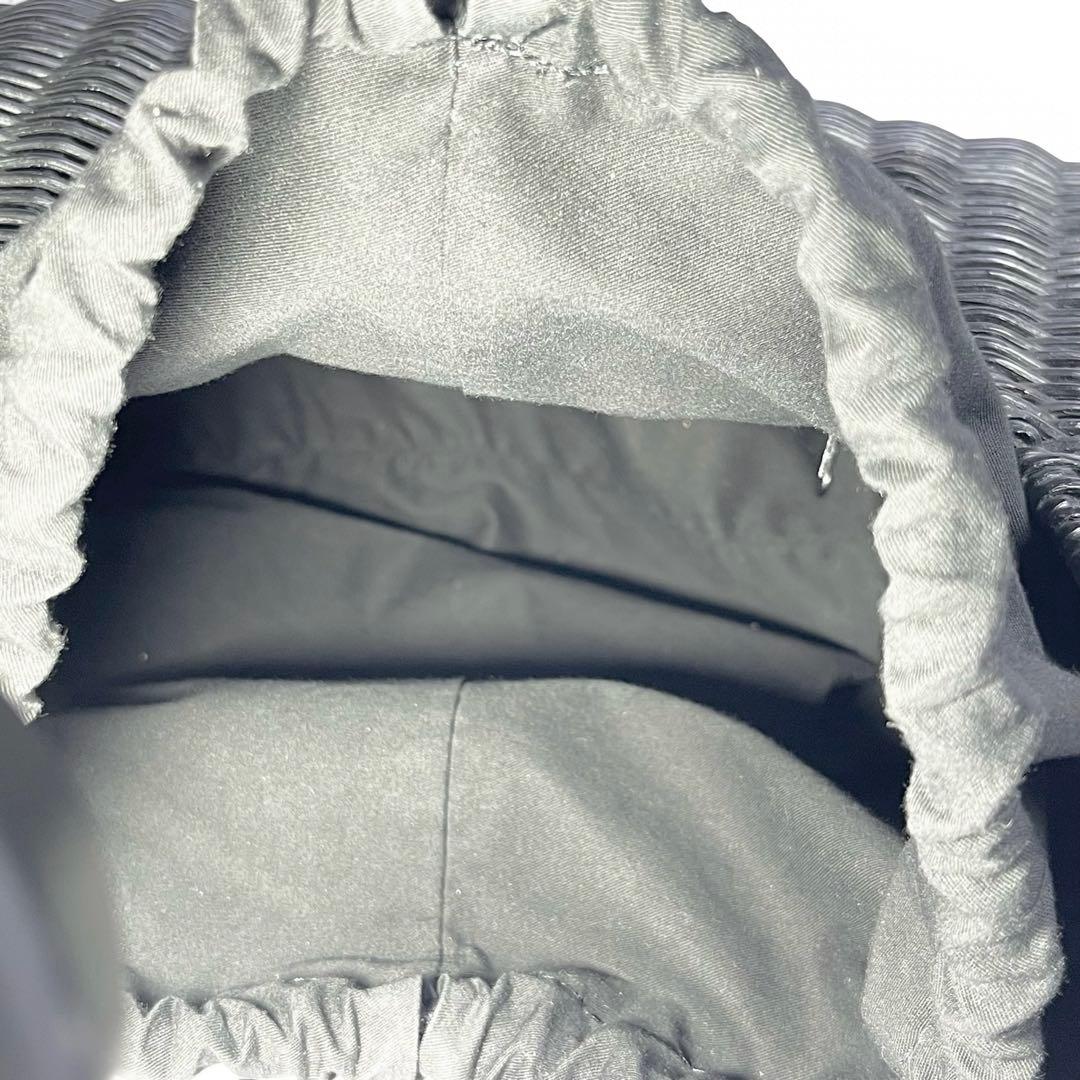 なたけ♪美品✨ポールカ ラタン かごバッグ ハンドバッグ 黒