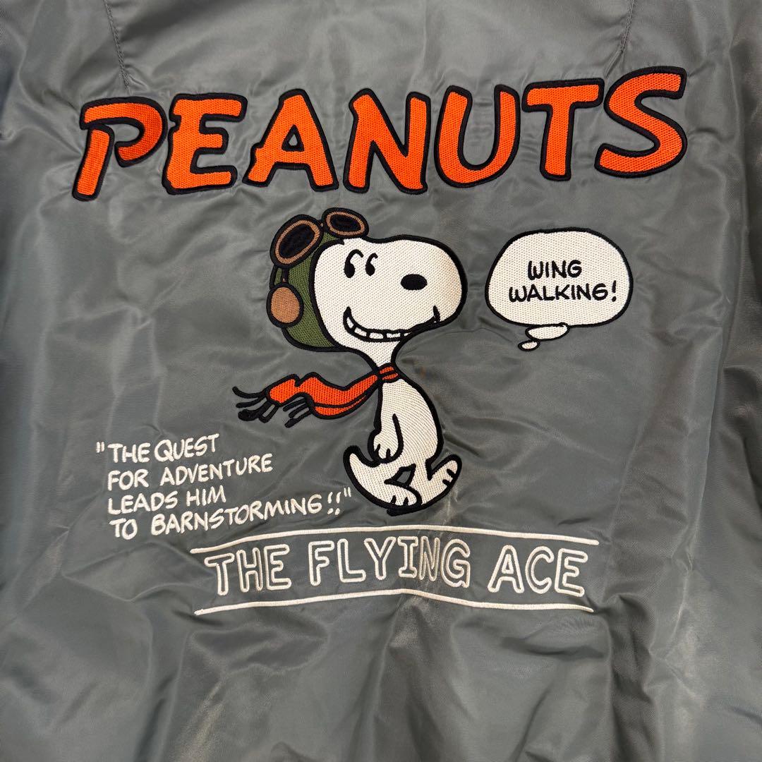 AVIREX スヌーピー コラボ MA1 ボンバージャケット セージ L