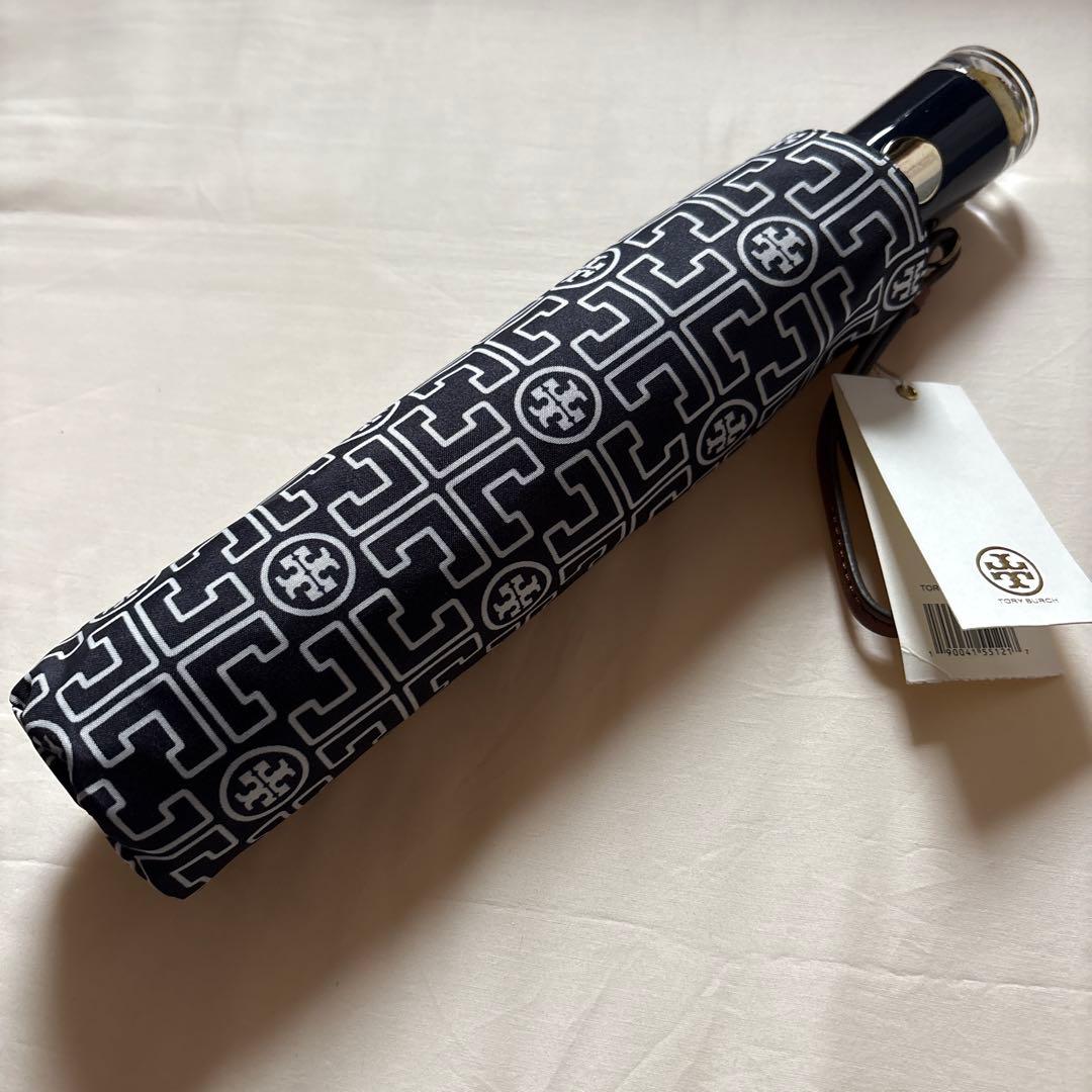 Tory Burch 折りたたみ傘 ネイビー/ホワイト