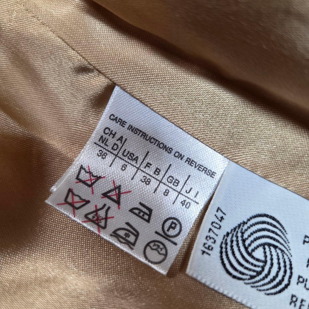 [美品]MARELLA フレアステンカラーコート カシミヤ混 40 ベージュ