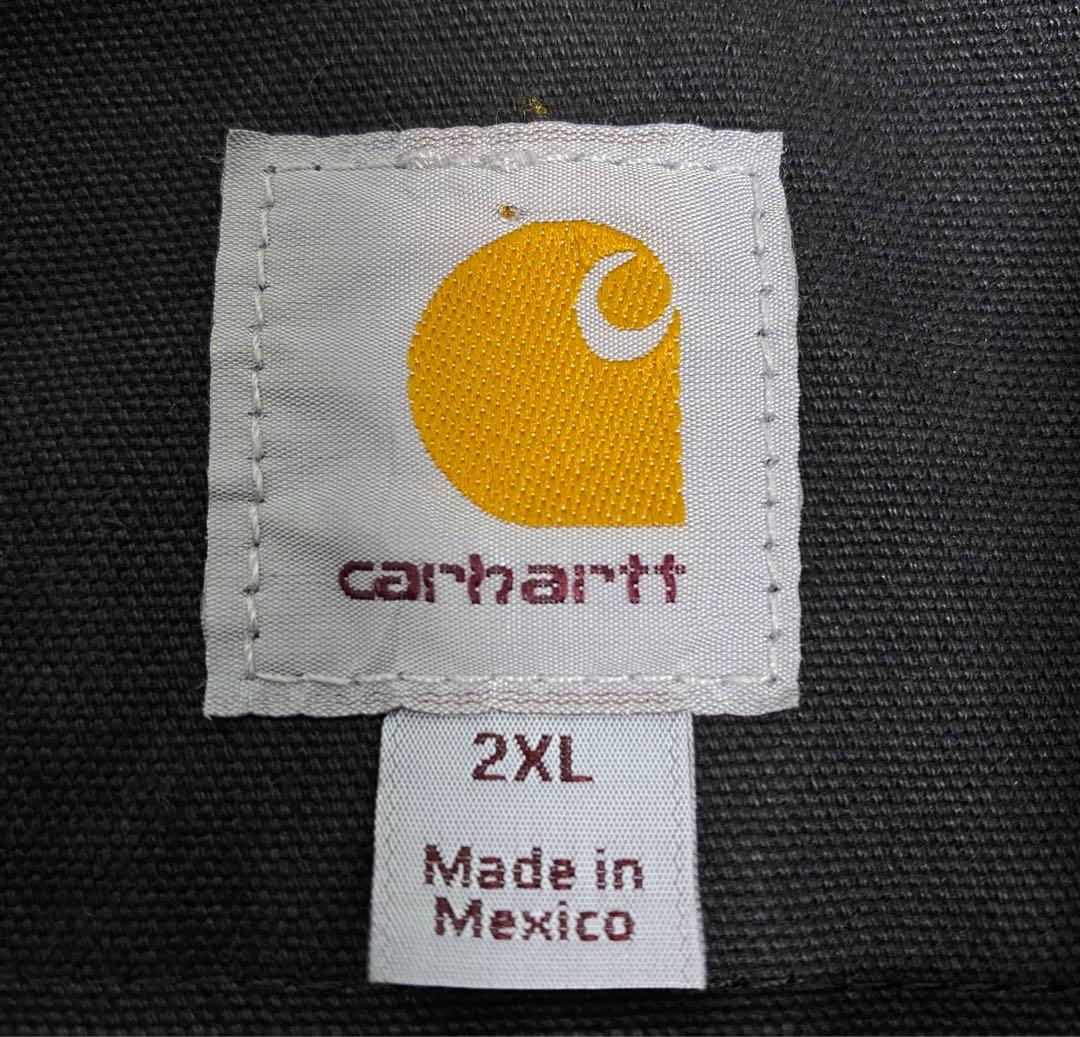 カーハート　ブラック　ジャケット　ダック生地　Carhartt　 襟コーデュロイ