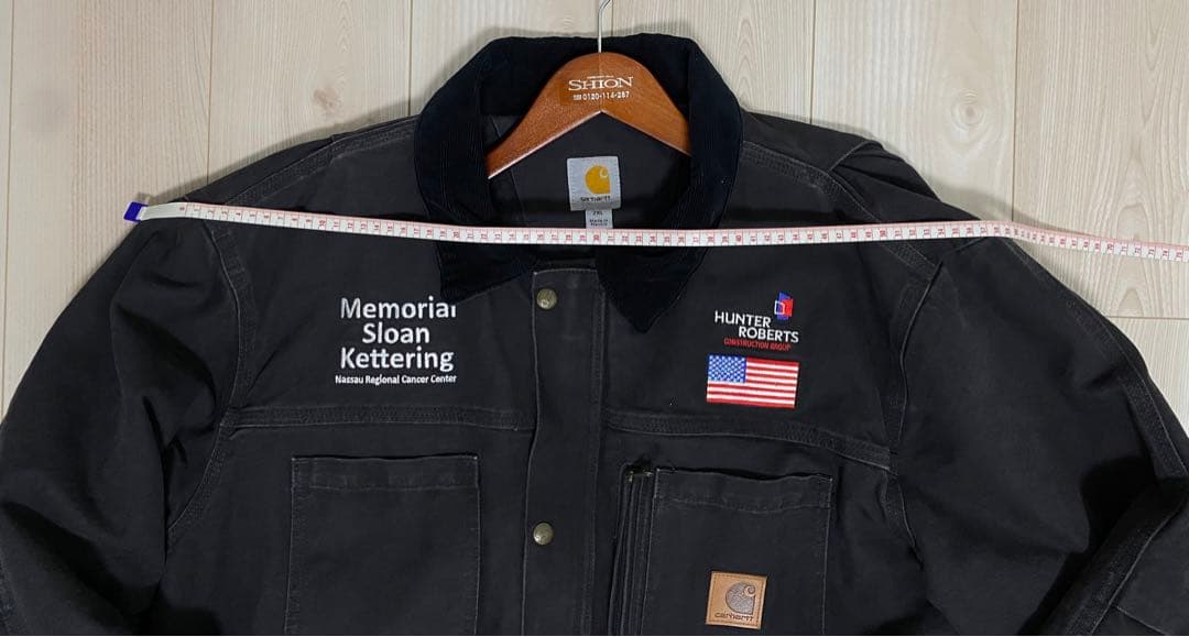 カーハート　ブラック　ジャケット　ダック生地　Carhartt　 襟コーデュロイ