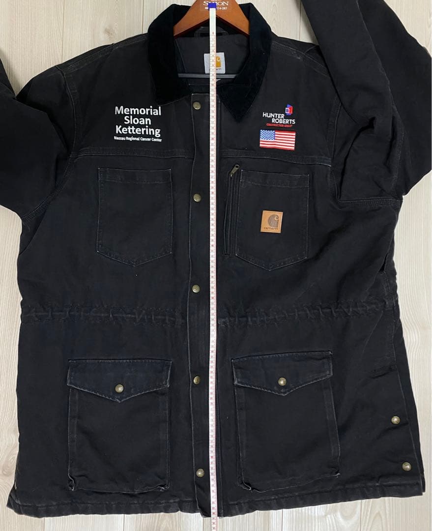 カーハート　ブラック　ジャケット　ダック生地　Carhartt　 襟コーデュロイ