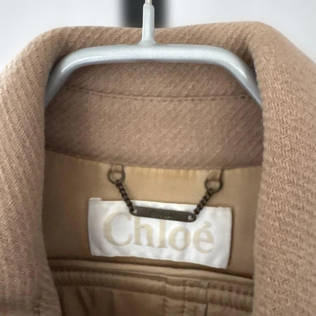 chloe クロエ　CHLOE ベージュ コート ベルト付き 34 ショート丈