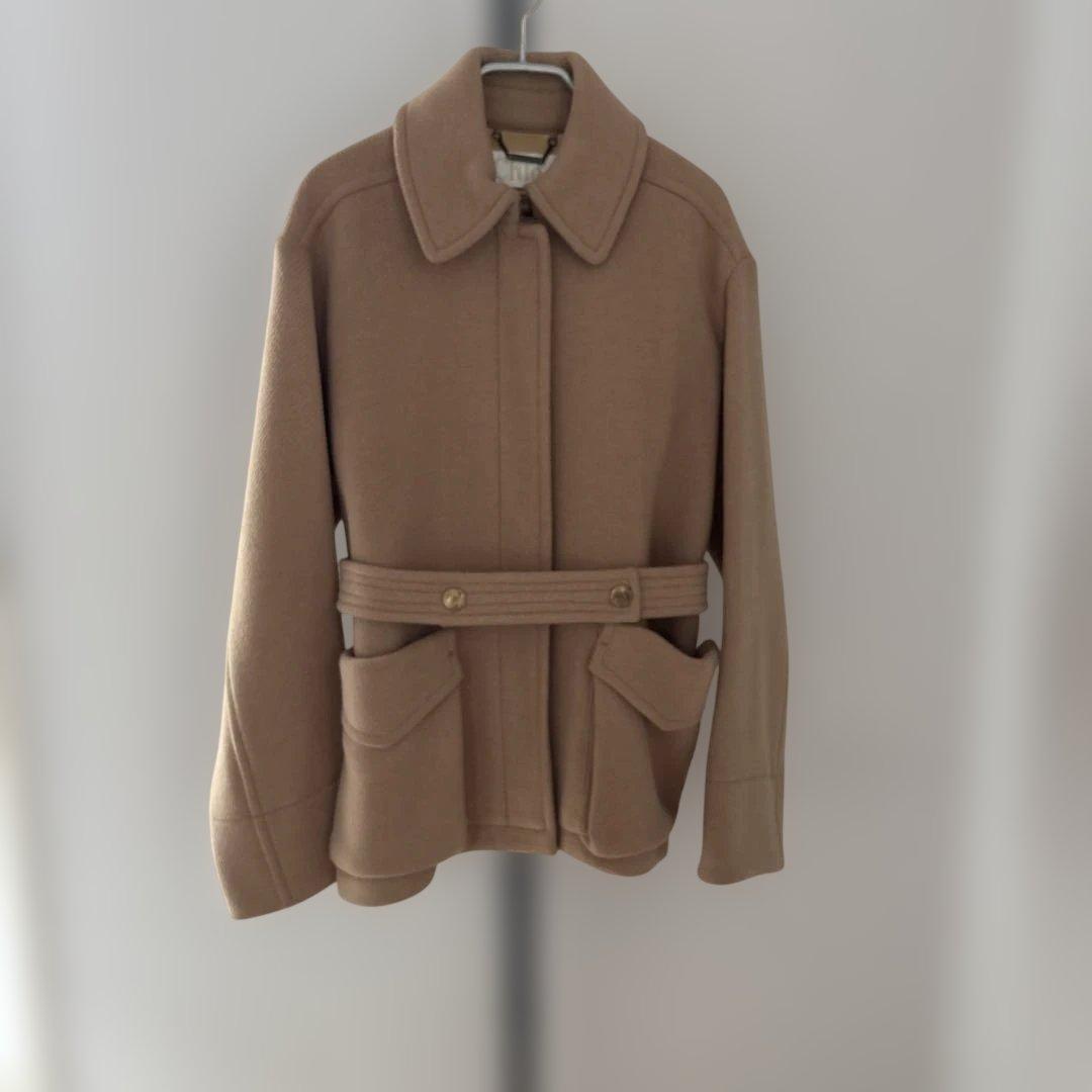 chloe クロエ　CHLOE ベージュ コート ベルト付き 34 ショート丈