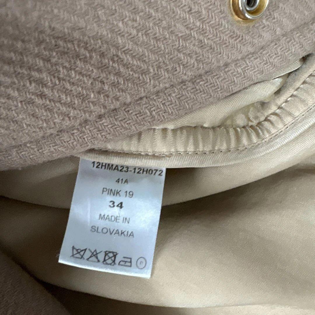 chloe クロエ　CHLOE ベージュ コート ベルト付き 34 ショート丈