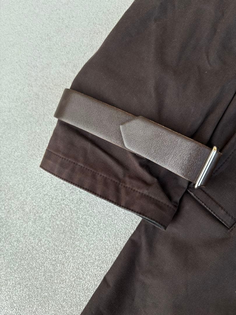 ジャケット・アウター HERMES leather strap trench coat brown