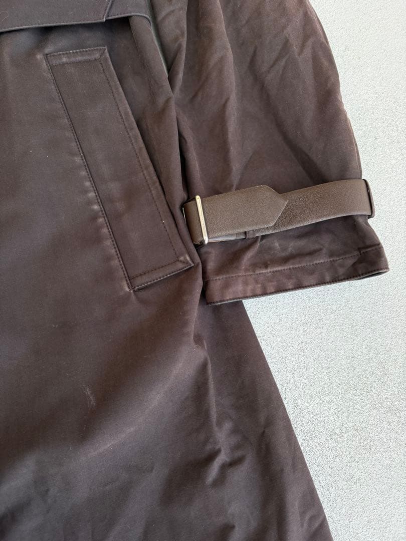 ジャケット・アウター HERMES leather strap trench coat brown