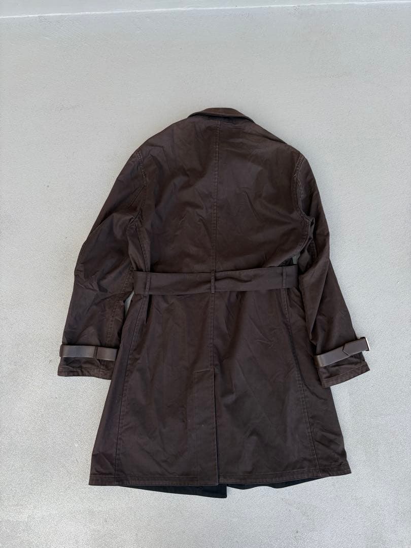 ジャケット・アウター HERMES leather strap trench coat brown