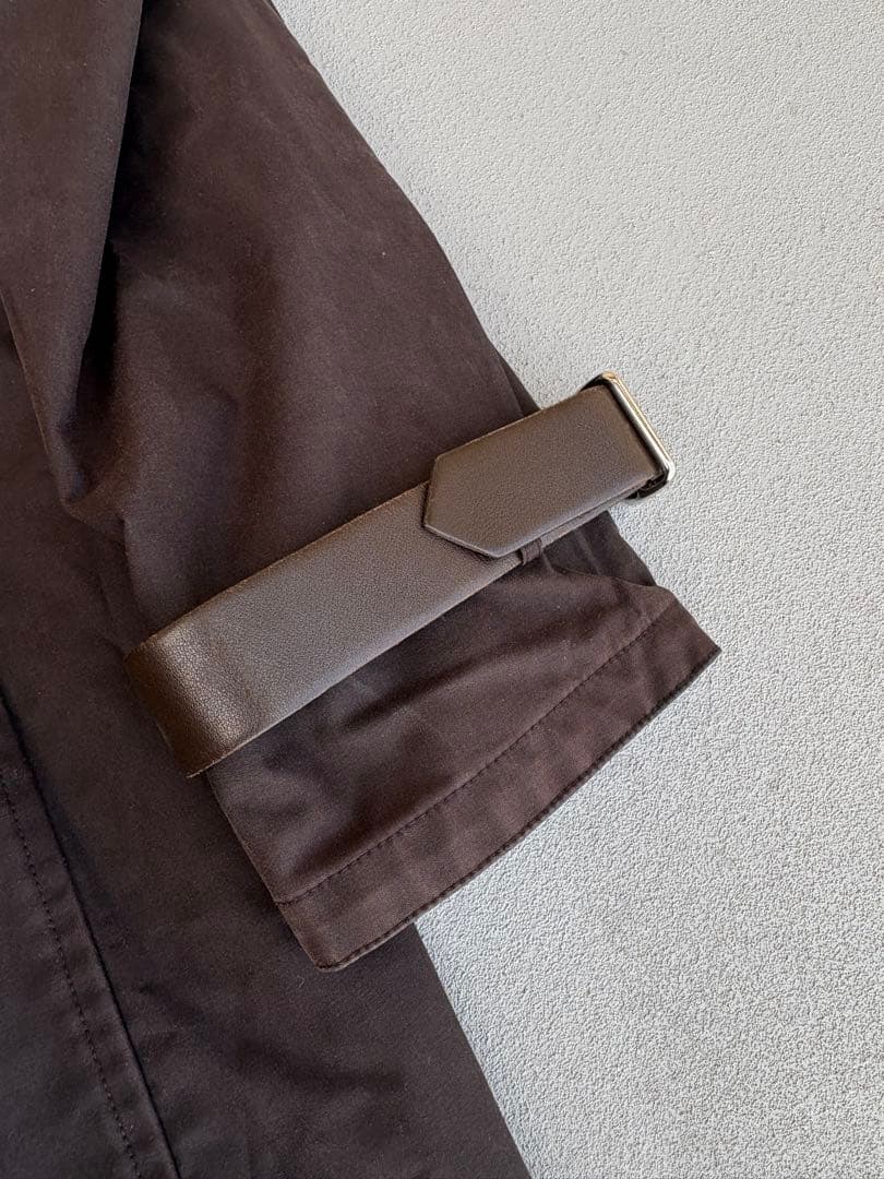 ジャケット・アウター HERMES leather strap trench coat brown