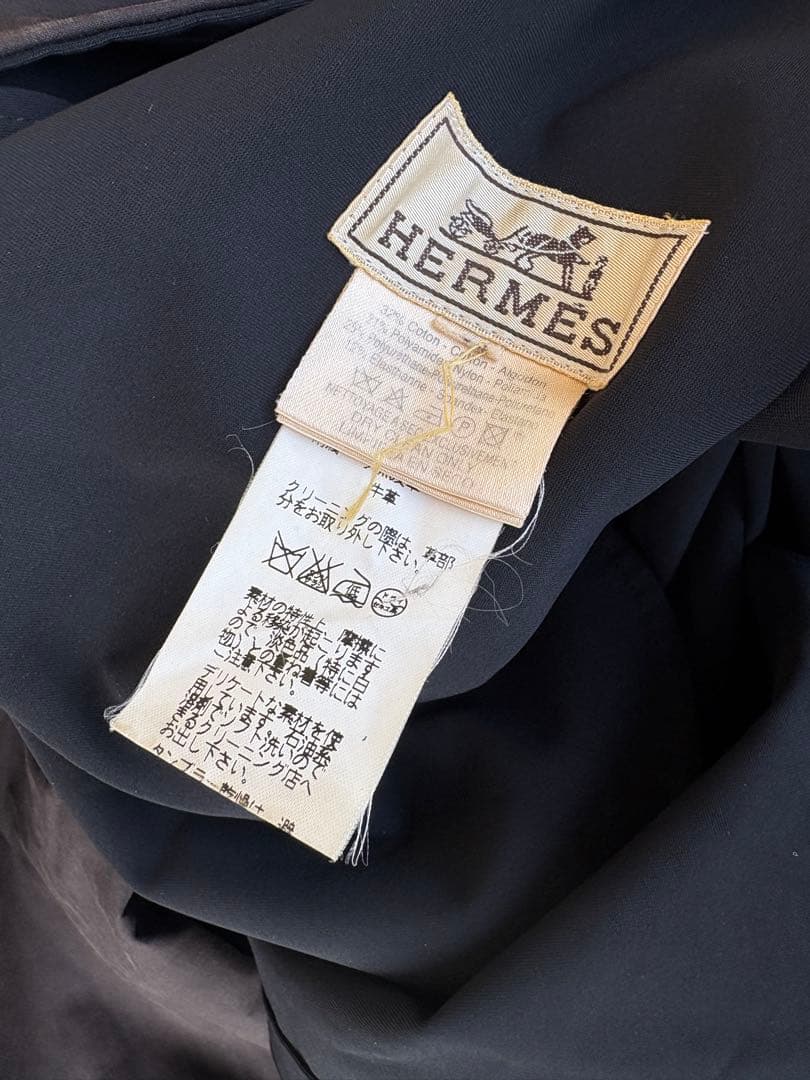 ジャケット・アウター HERMES leather strap trench coat brown