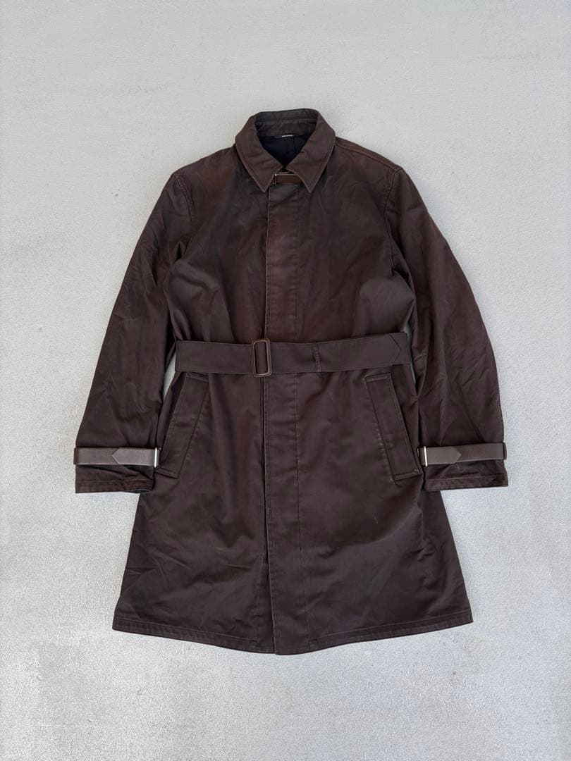 ジャケット・アウター HERMES leather strap trench coat brown