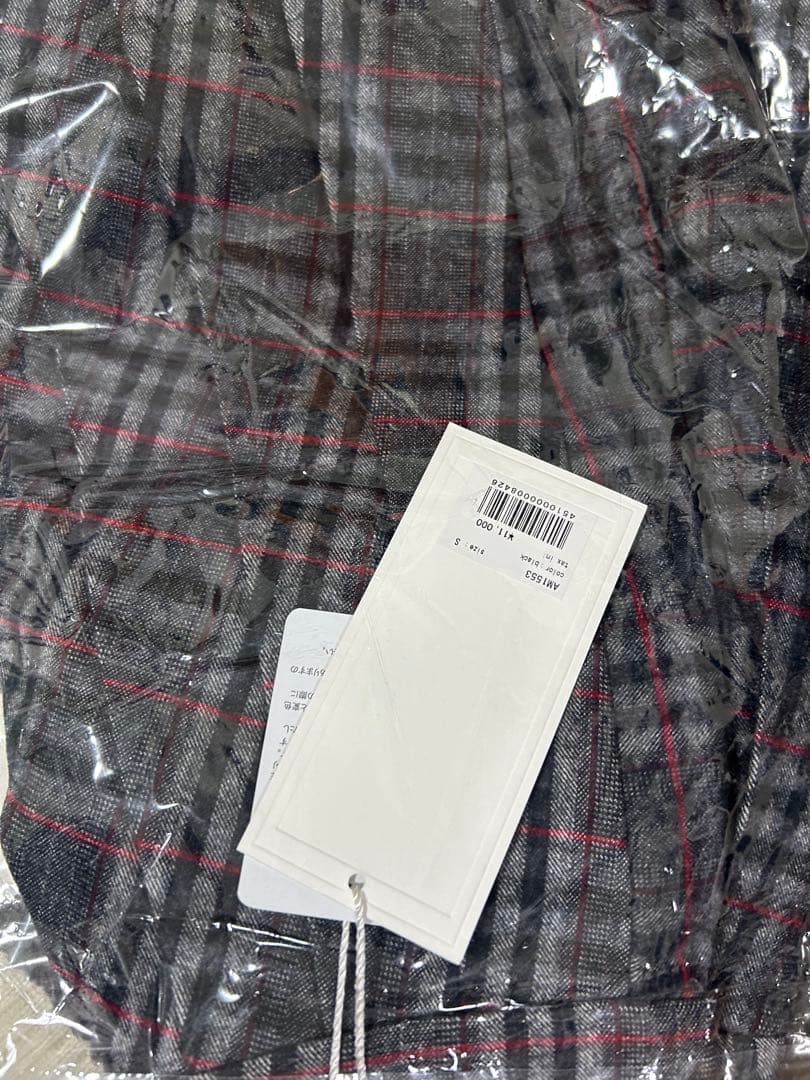 M即日発送ブラックMonica check pleats mini skirt