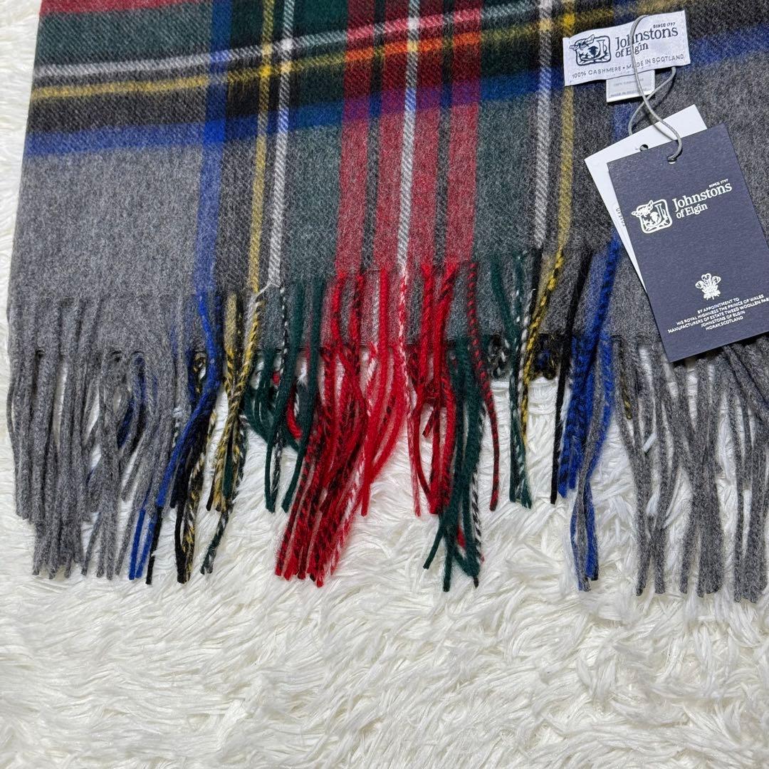 【新品同様】ジョンストンズ グレースチュアート カシミヤ100% ストール 大判