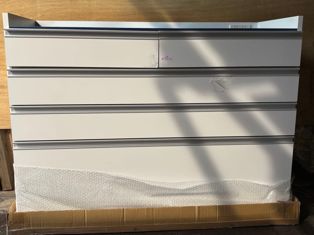 木製全面、鏡面ポリ上部ステンレス大型キッチンカウンター