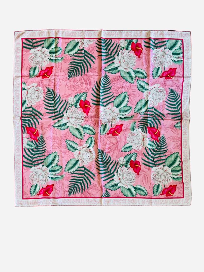 a*n様 グッチGUCCI フラワープリント ストール 90x90cm