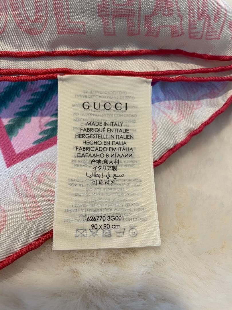 a*n様 グッチGUCCI フラワープリント ストール 90x90cm